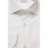 Bagutta White Cotton Men's Shirt Slim Fit With French Collar